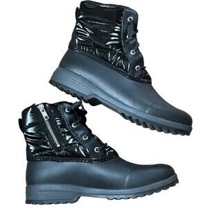 Sperry Women's Maritime Repel Black Nylon Boots STS86687 Thinsulate Sz 9